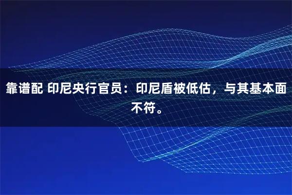 靠谱配 印尼央行官员：印尼盾被低估，与其基本面不符。
