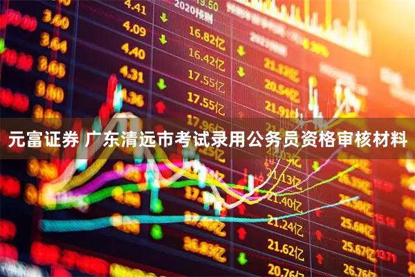元富证券 广东清远市考试录用公务员资格审核材料